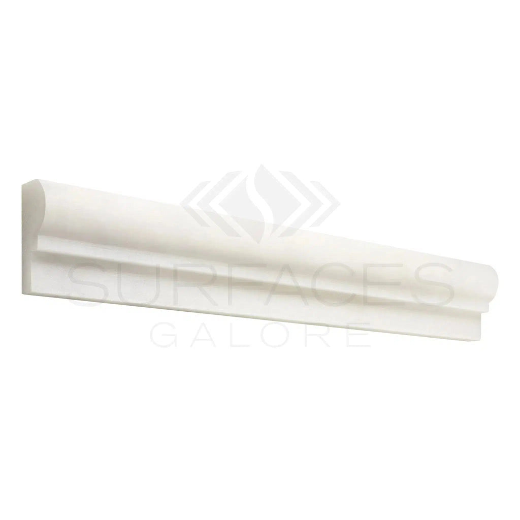 Snow White (Afyon White) 2X12 OG - 1 (Single - Step Chair Rail Trim) Marble Polished - SurfacesGalore