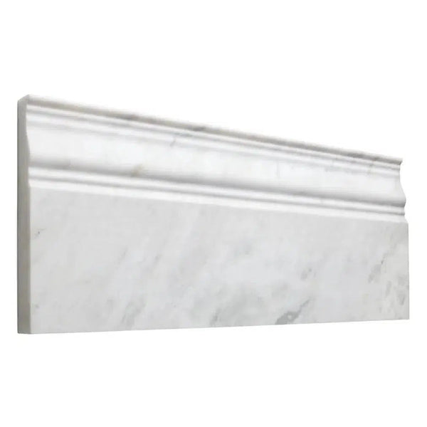 Snow White (Afyon White) 4 3/4X12 (3/4 Thick) Baseboard Trim Marble Polished - SurfacesGalore