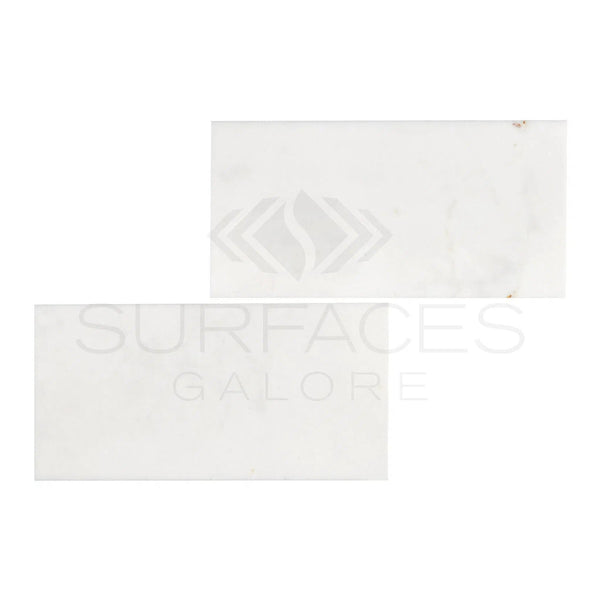 Snow White (Afyon White) Marble 6X12 Polished - SurfacesGalore