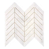 Snow White Chevron (1X4) Marble Mosaic Polished