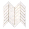 Snow White Chevron (1X4) Marble Mosaic Polished