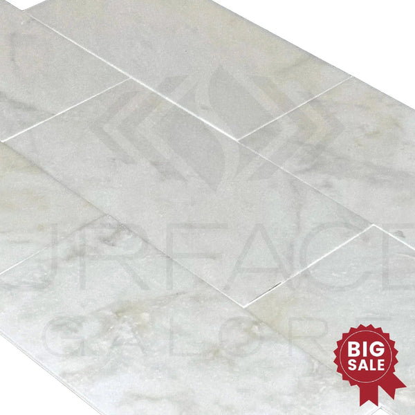 Snow White Marble Creamy 12X24 Polished Marble Tile 340 Sq.Ft. - Discounted, Marble/Travertine Clearance Sale - SurfacesGalore