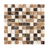 Spanish Mix 1X1 Crema Marfil+Emp. Light+Emp. Dark Marble Mosaic Tile Polished - SurfacesGalore