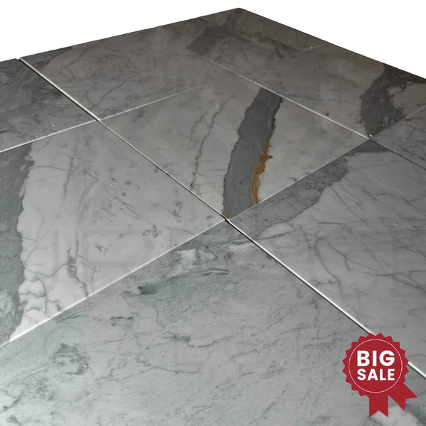 Statuarietto Venato / White 12X12 Polished Marble Tile 300 Sq.Ft. - Discounted, Marble/Travertine Clearance Sale - SurfacesGalore