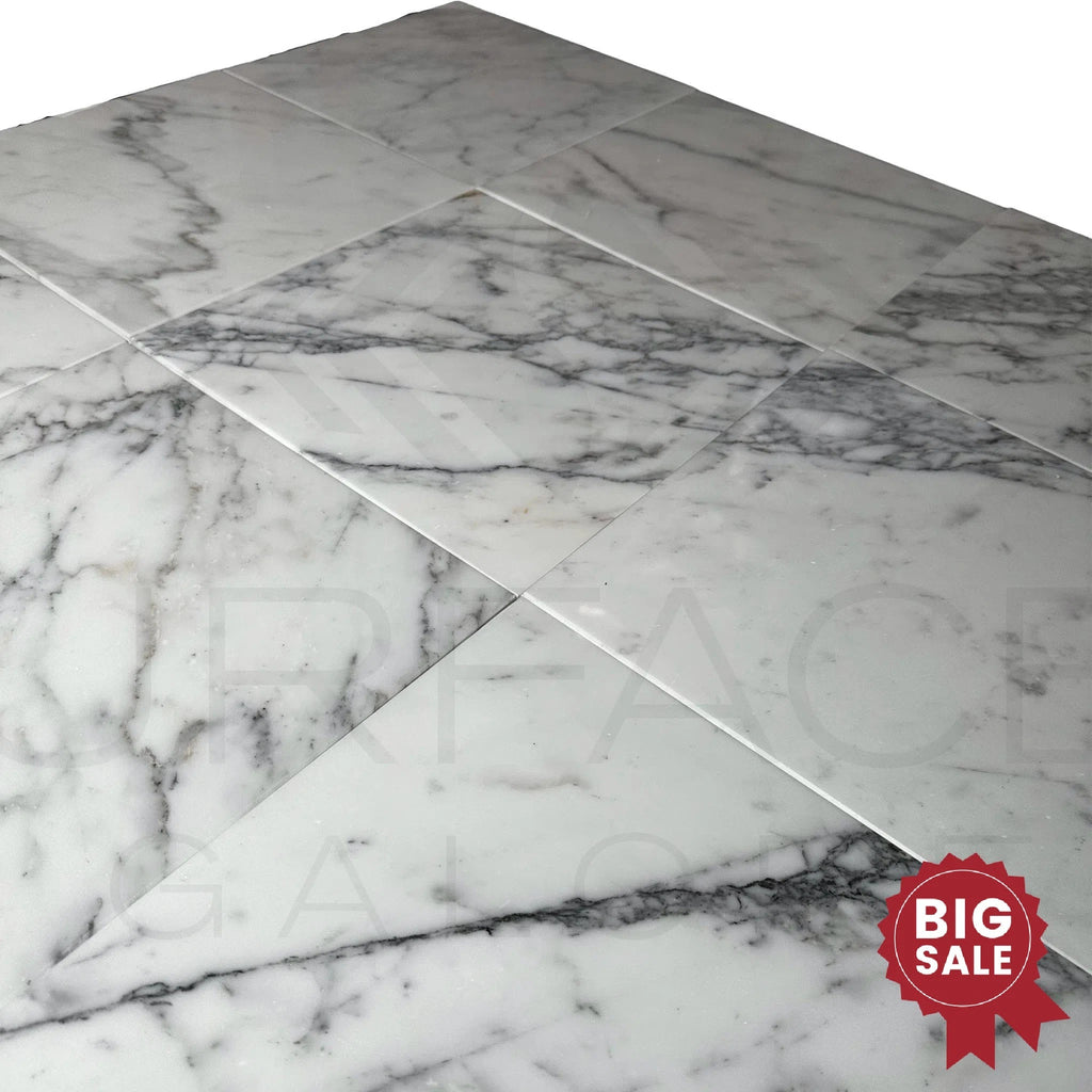 Statuario Venato 12X12 Polished Marble Tile 300 Sq.Ft. - Discounted, Marble/Travertine Clearance Sale - SurfacesGalore