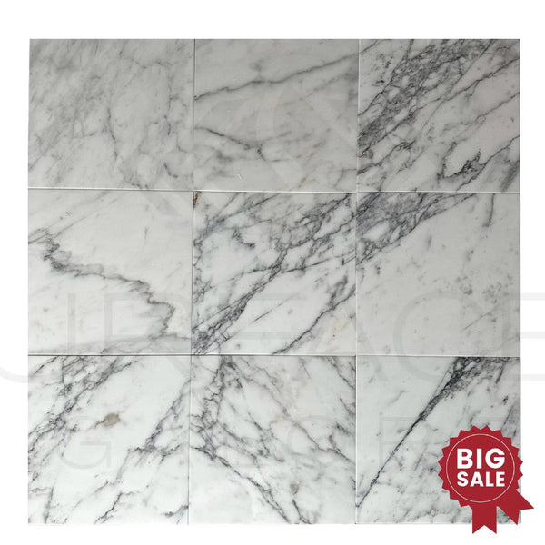 Statuario Venato 12X12 Polished Marble Tile 300 Sq.Ft. - Discounted, Marble/Travertine Clearance Sale - SurfacesGalore