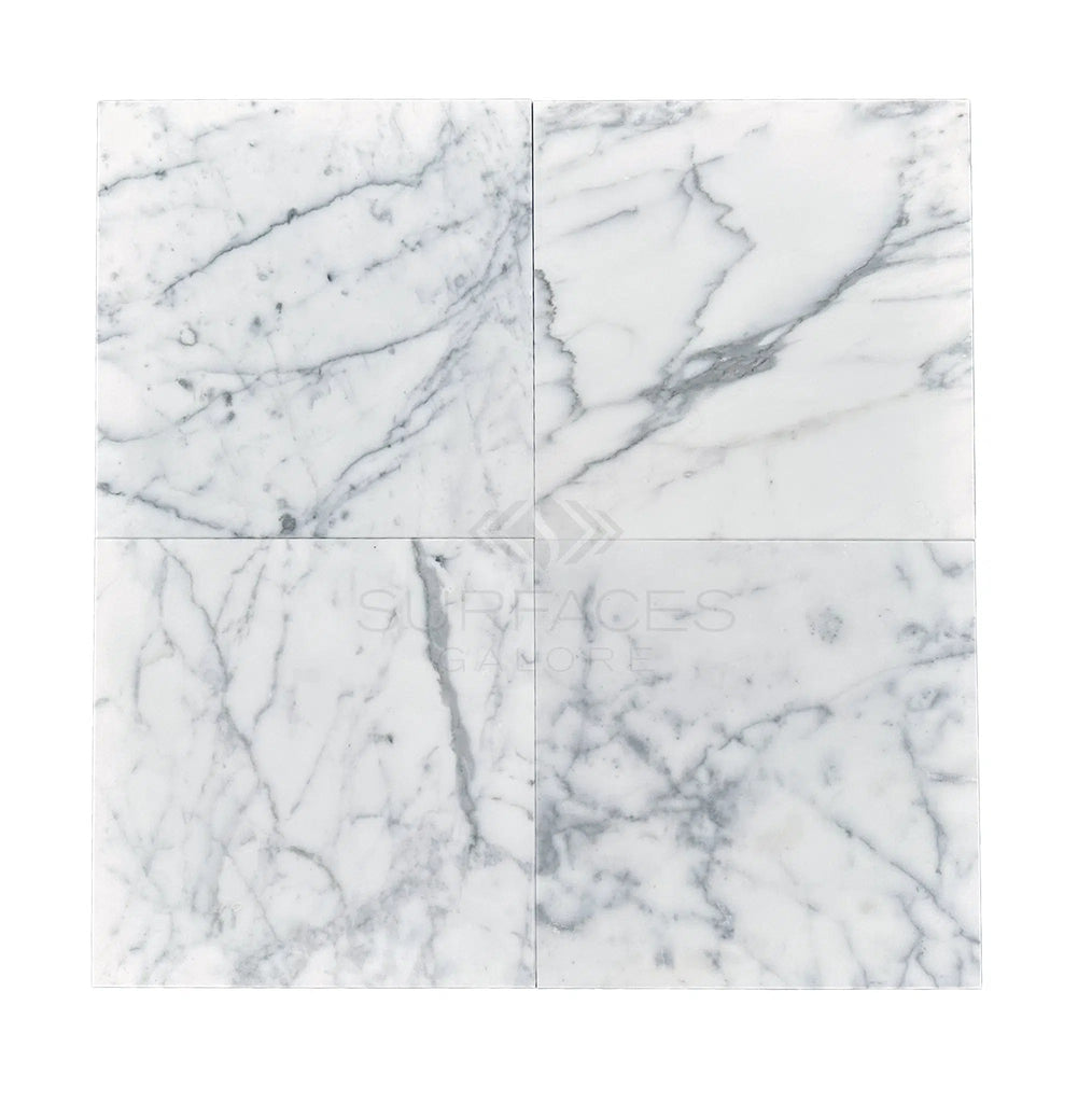 Statuary-Statuario White 12X12 Italian Marble Polished-Honed