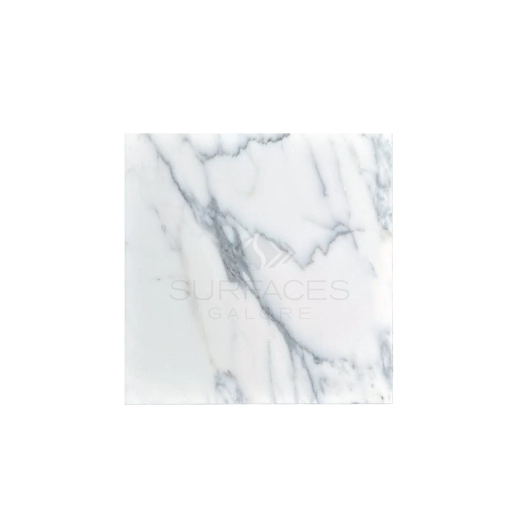 Statuary - Statuario White 12X12 Premium Italian Marble Polished - Honed - SurfacesGalorePolished