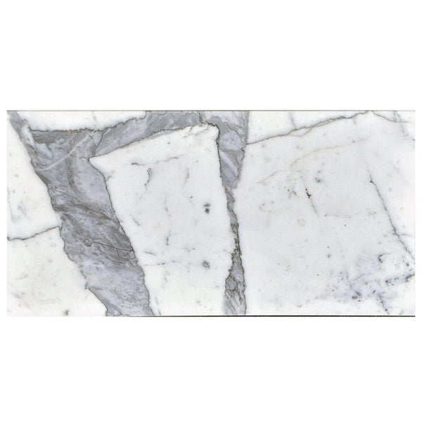 Statuary - Statuario White 12X24 Premium Italian Marble Polished - Honed - SurfacesGalorePolished