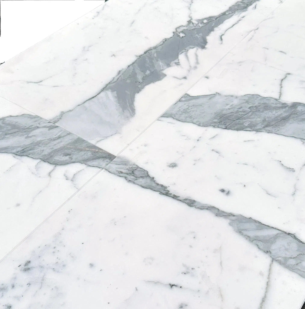 Statuary - Statuario White 12X24 Premium Italian Marble Polished - Honed - SurfacesGalorePolished