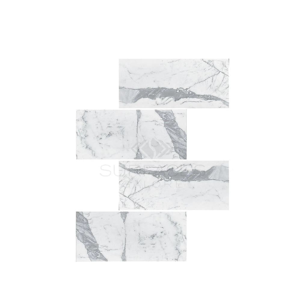 Statuary - Statuario White 18X36 Premium Italian Marble Polished - Honed - SurfacesGalorePolished