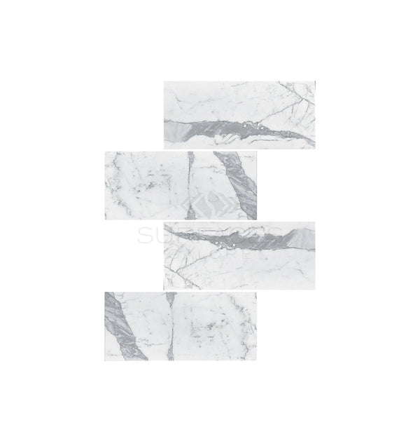 Statuary - Statuario White 18X36 Premium Italian Marble Polished - Honed - SurfacesGalorePolished