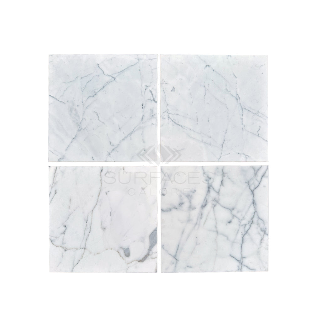 Statuary - Statuario White 24X24 Premium Italian Marble Polished - Honed - SurfacesGalorePolished