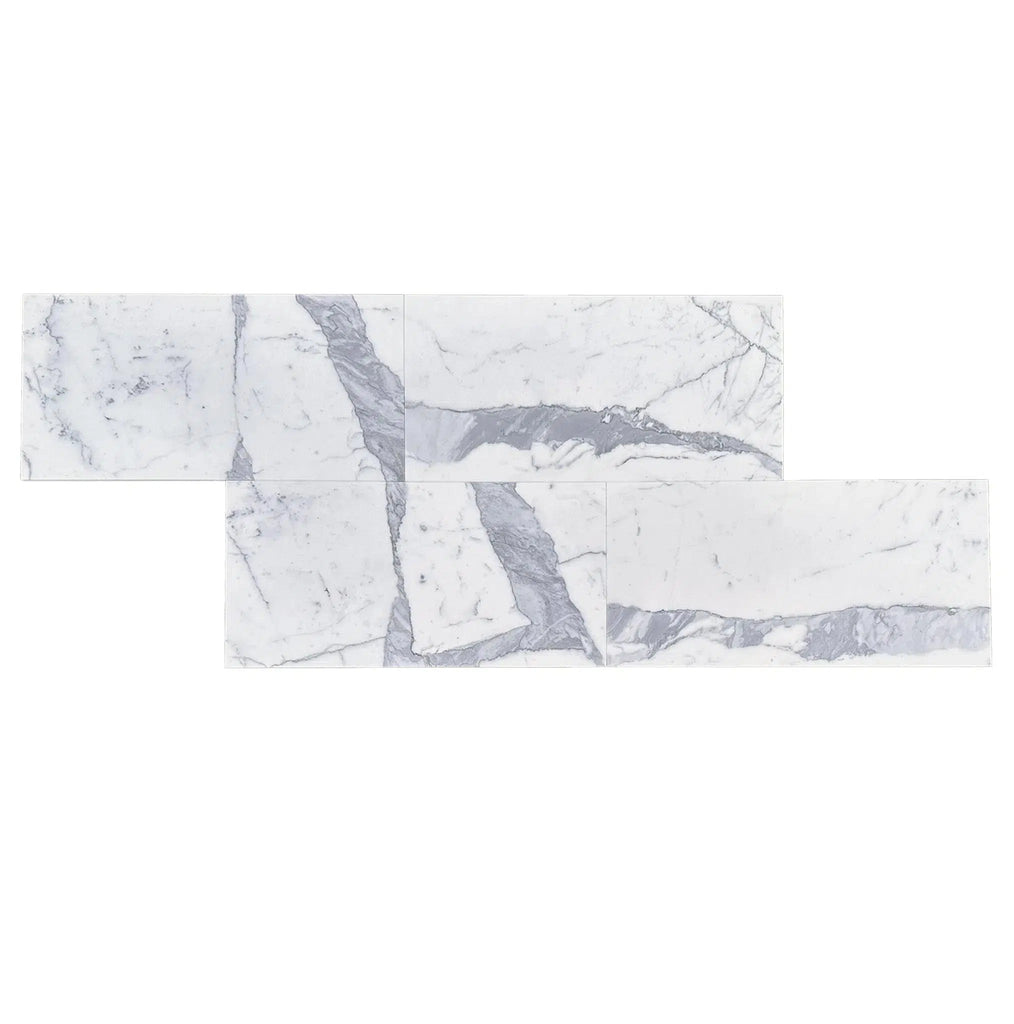 Statuary - Statuario White 3X6 Premium Italian Marble Polished - Honed - SurfacesGalorePolished