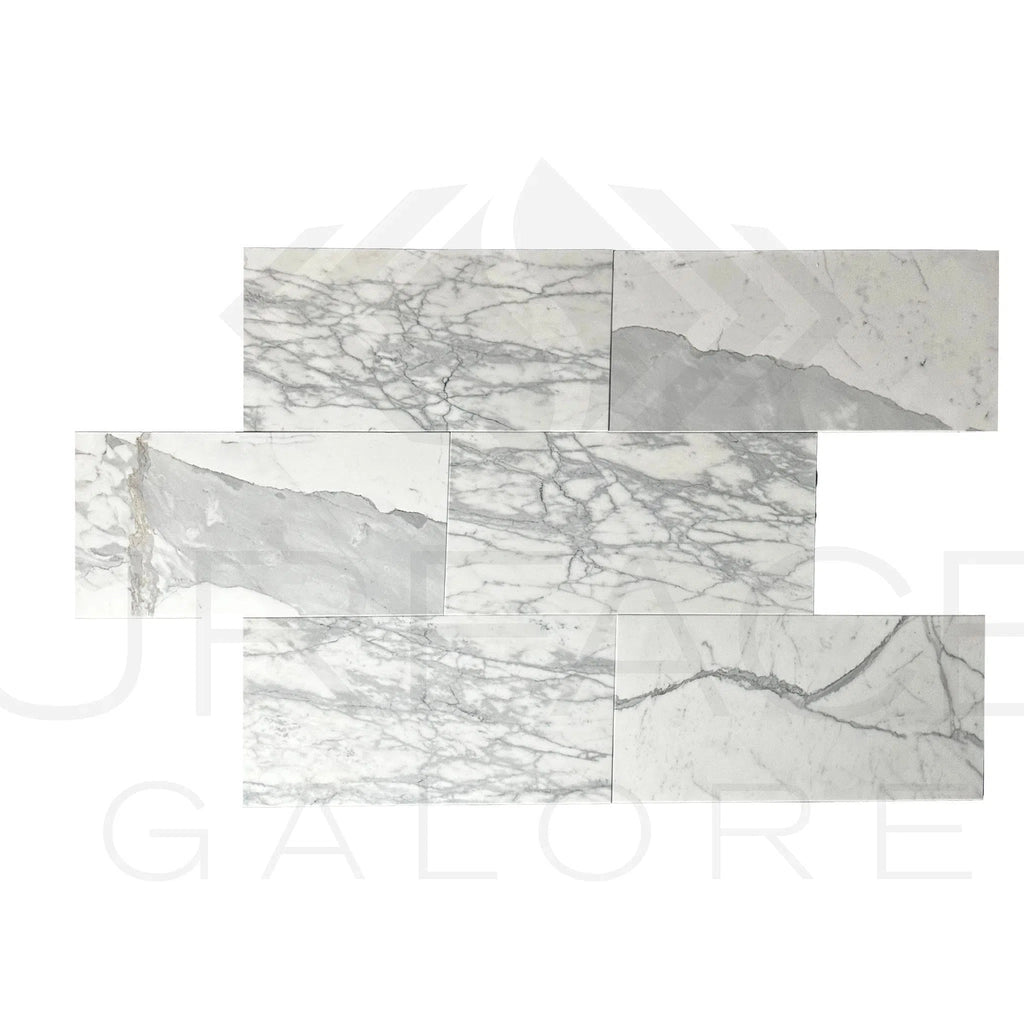 Staturiotto White Cloudy / White 12X24 Polished Marble Tile 140 Sq.Ft. $4.99/Sq.Ft.