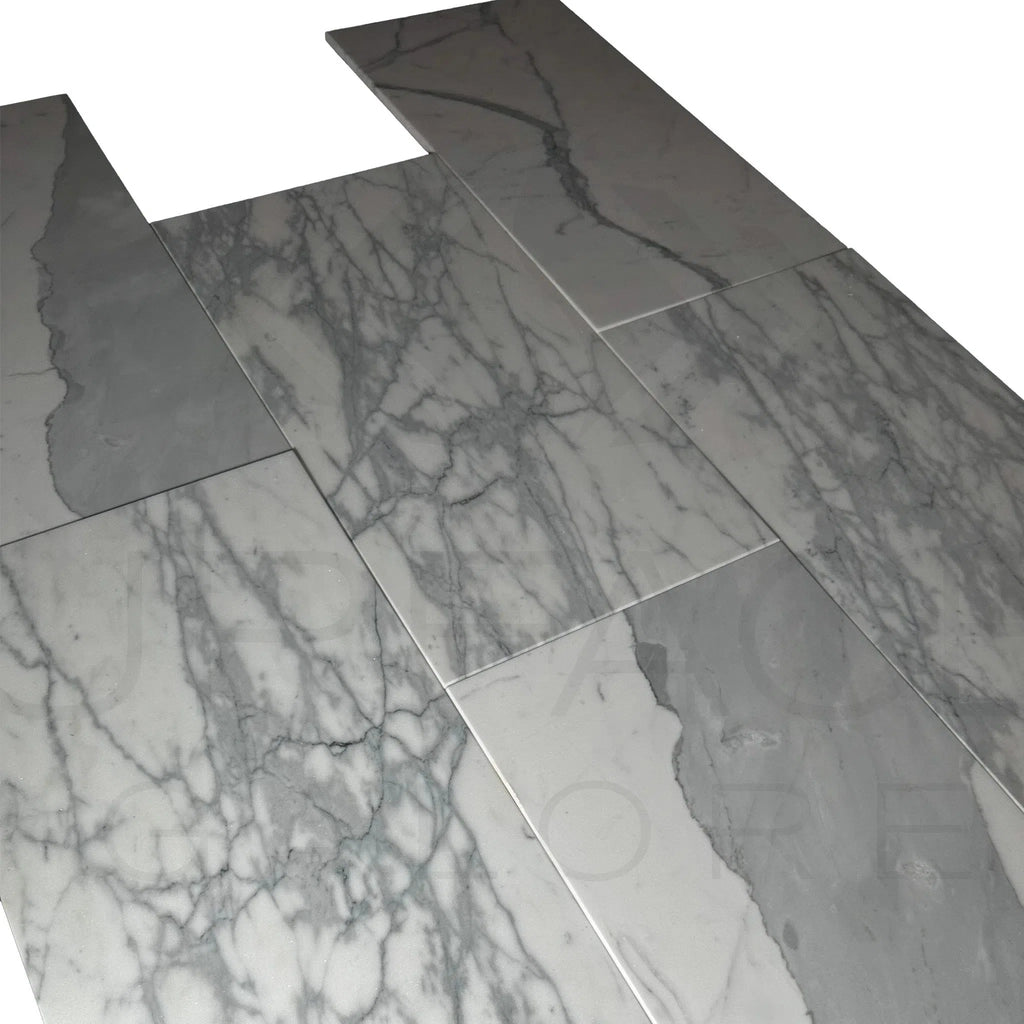 Staturiotto White Cloudy / White 12X24 Polished Marble Tile 140 Sq.Ft. $4.99/Sq.Ft.