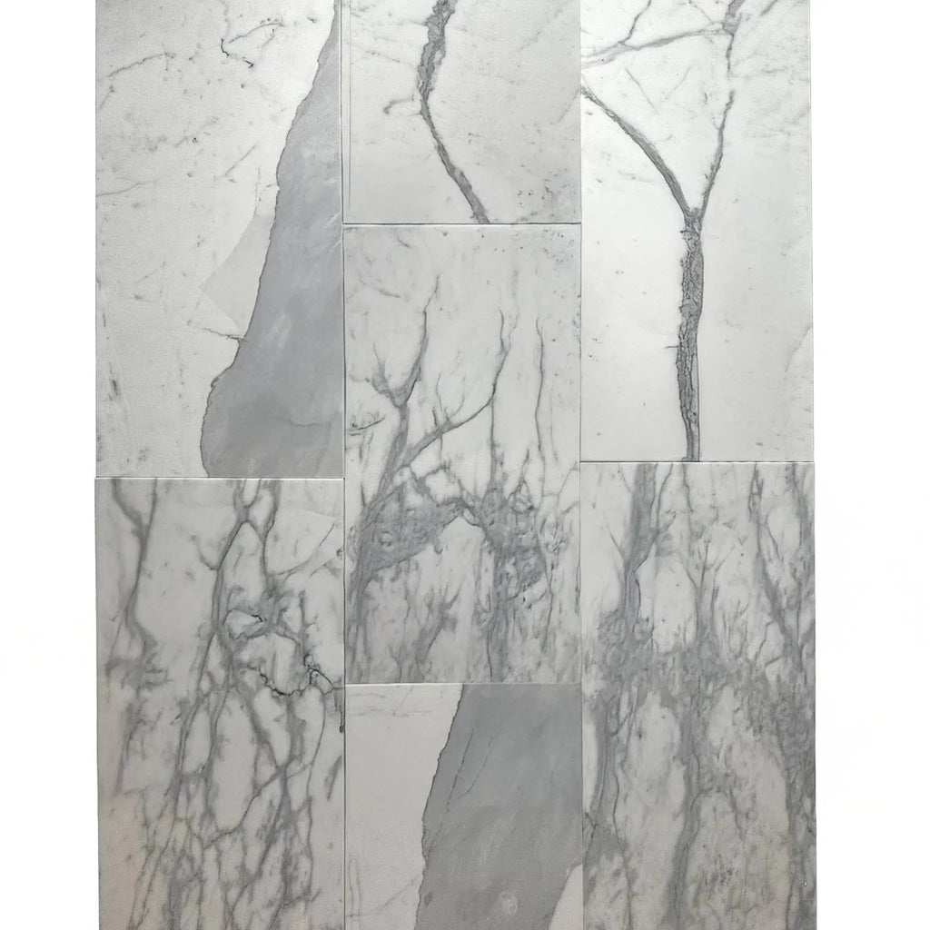 Staturiotto White Cloudy / White 12X24 Polished Marble Tile 140 Sq.Ft. $4.99/Sq.Ft.