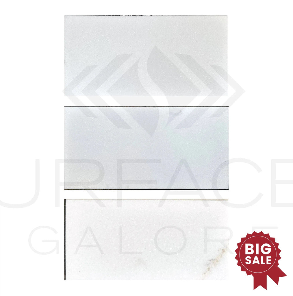 Thassos (Greek)White Marble (Snow White) Standart Quality 3X6 Polished Tile 120 Sq.Ft. - Discounted, Marble/Travertine Clearance Sale - SurfacesGalore