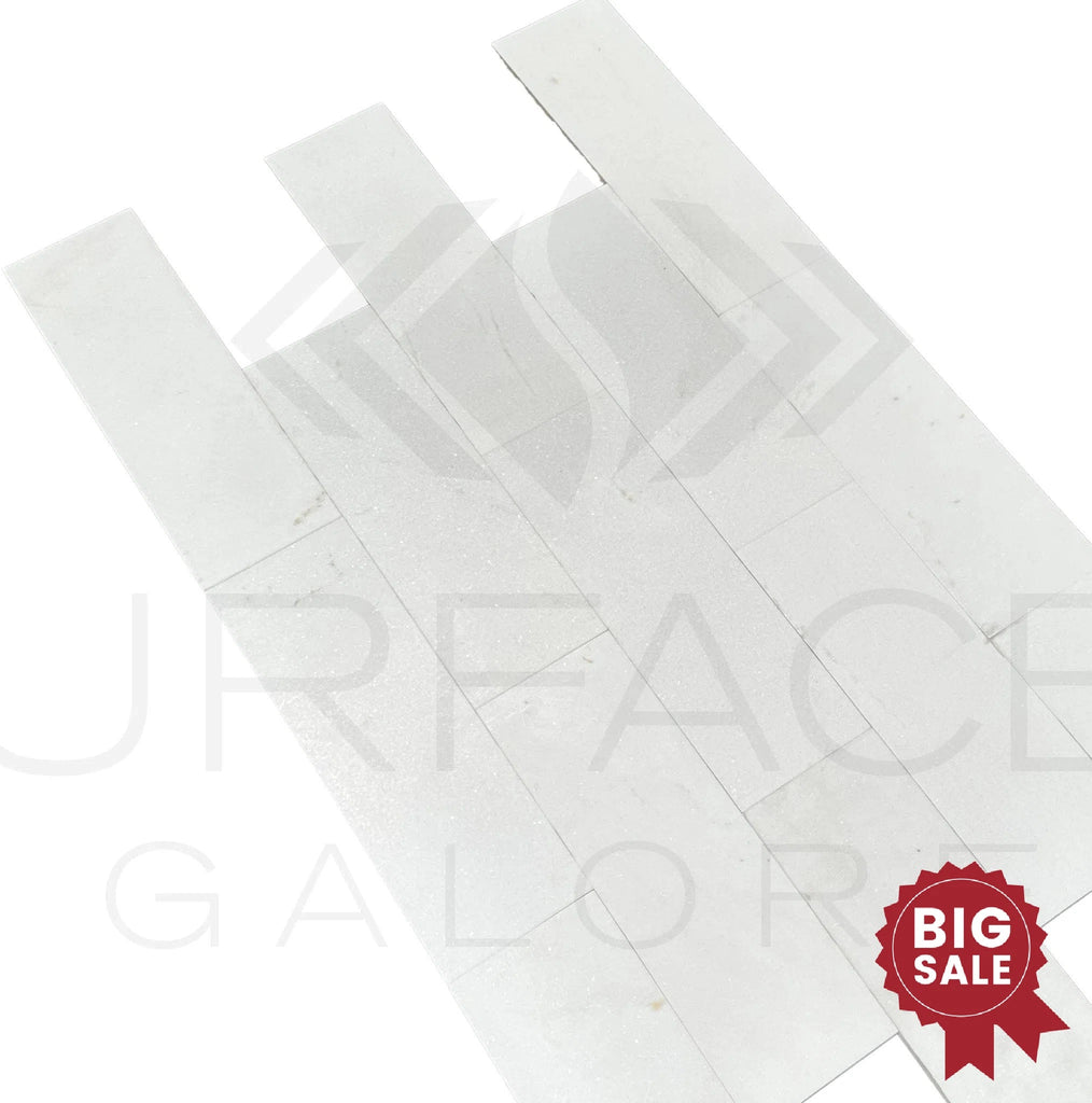 Thassos (Greek)White Marble (Snow White) Standart Quality 4X12 Polished Tile 130 Sq.Ft. - Discounted, Marble/Travertine Clearance Sale - SurfacesGalore