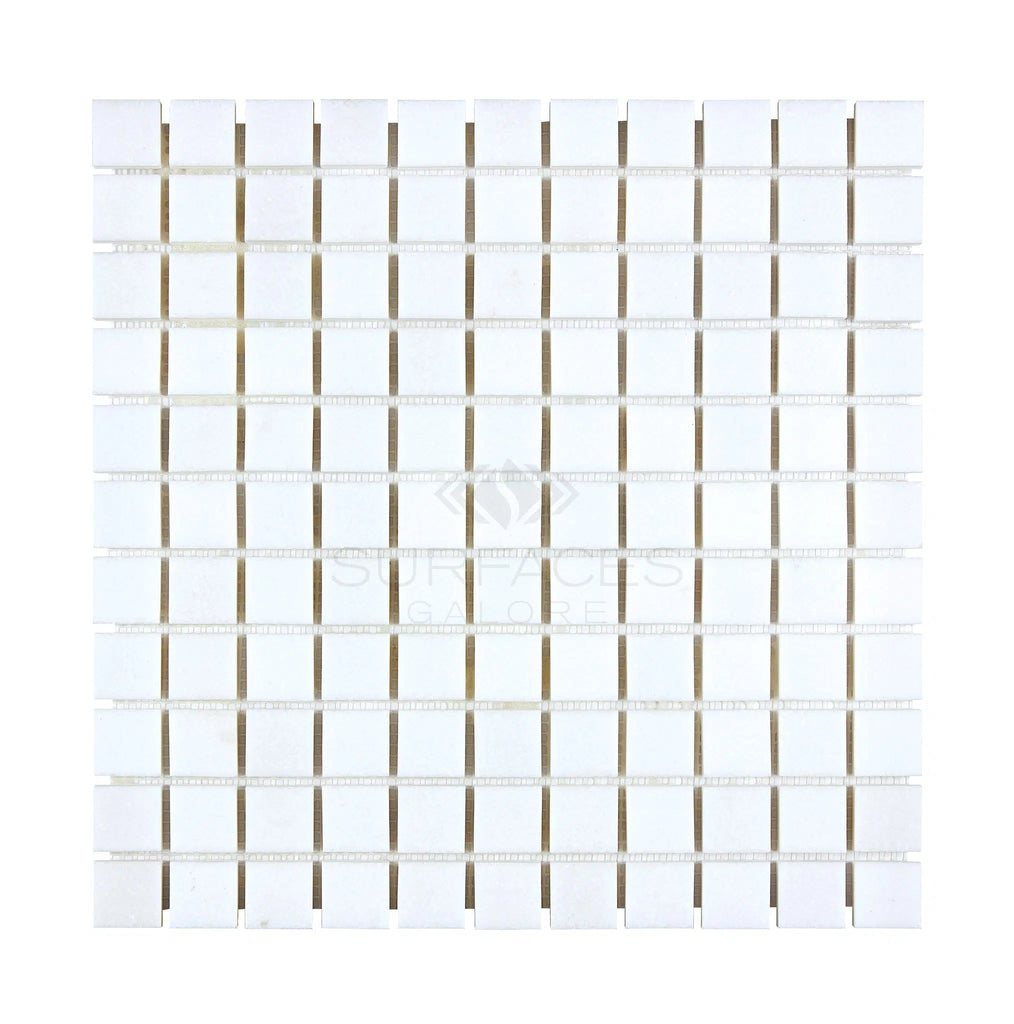 Thassos White 1X1 Mosaic Marble Polished-Honed