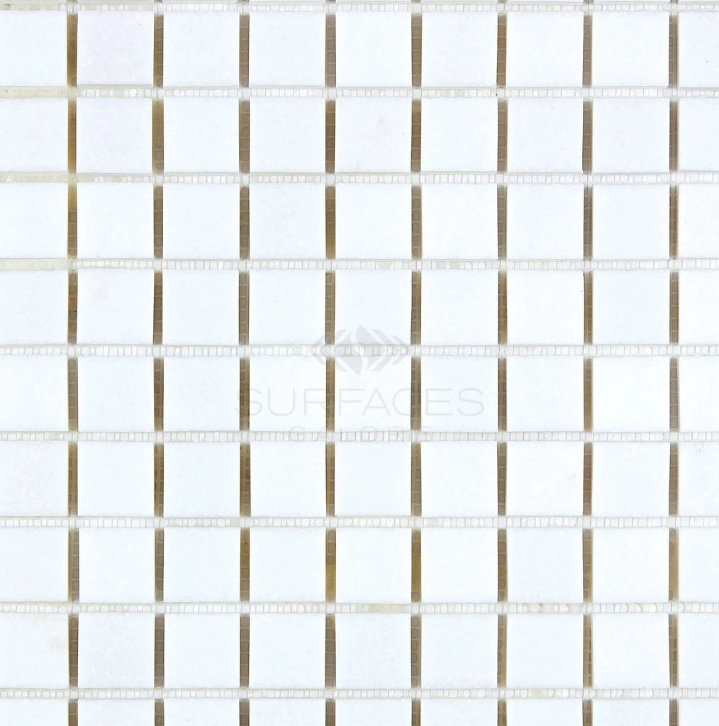 Thassos White 1X1 Mosaic Marble Polished-Honed