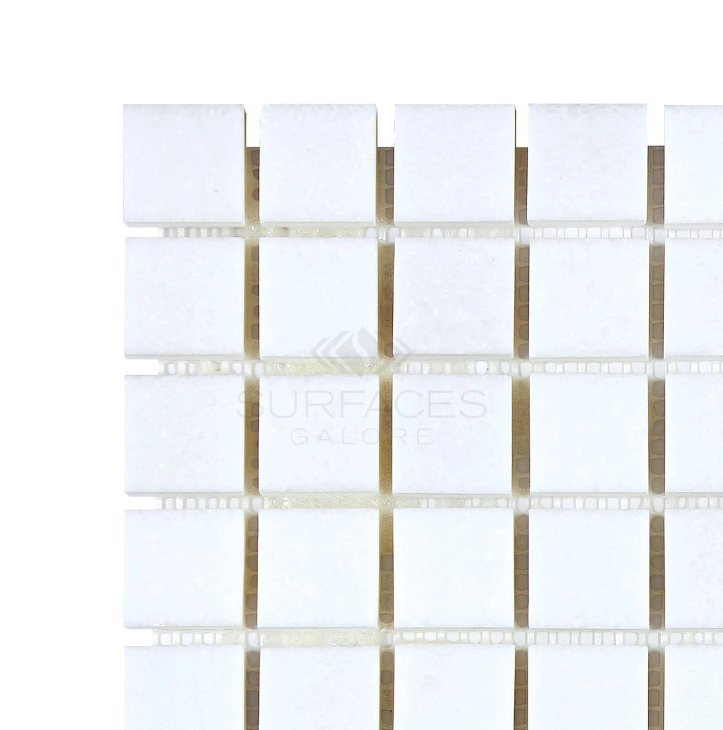 Thassos White 1X1 Mosaic Marble Polished-Honed