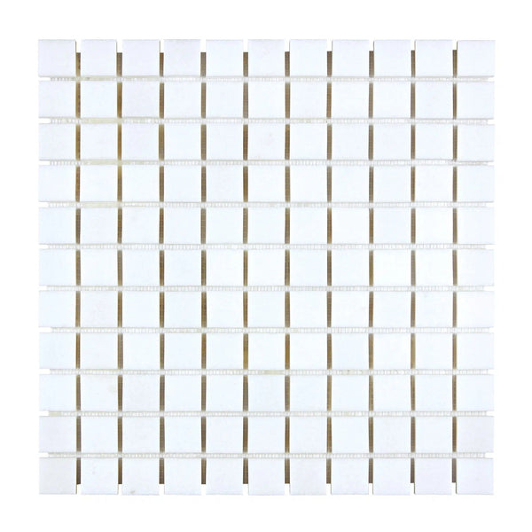 Thassos White 1X1 Mosaic Marble Polished-Honed