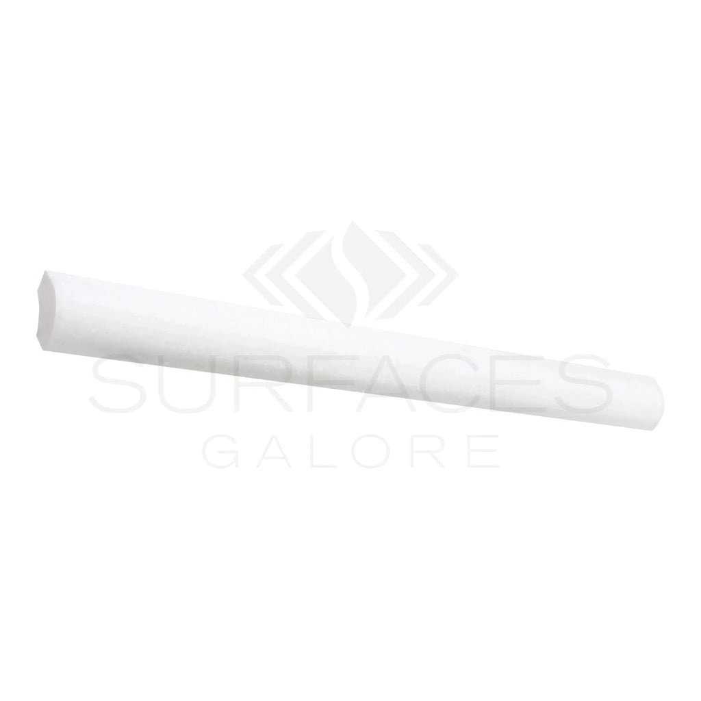 Thassos White 1X12 Quarter-Round Trim Marble Polished-Honed