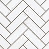 Thassos White 1X3 Herringbone Mosaic Marble Polished-Honed