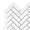 Thassos White 1X3 Herringbone Mosaic Marble Polished-Honed