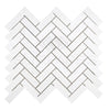 Thassos White 1X3 Herringbone Mosaic Marble Polished-Honed