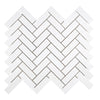 Thassos White 1X3 Herringbone Mosaic Marble Polished-Honed