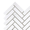 Thassos White 1X4 Herringbone Mosaic Marble Polished-Honed