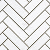 Thassos White 1X4 Herringbone Mosaic Marble Polished-Honed