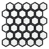 Thassos White 2" Vortex Hexagon (w/ Black) Mosaic Marble Polished-Honed