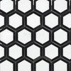 Thassos White 2" Vortex Hexagon (w/ Black) Mosaic Marble Polished-Honed