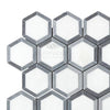 Thassos White 2" Vortex Hexagon (w/ Blue-Gray) Mosaic Marble Polished-Honed