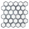 Thassos White 2" Vortex Hexagon (w/ Blue-Gray) Mosaic Marble Polished-Honed