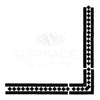 Thassos White 2X12 BIAS Border (w/ Black) Marble Polished-Honed