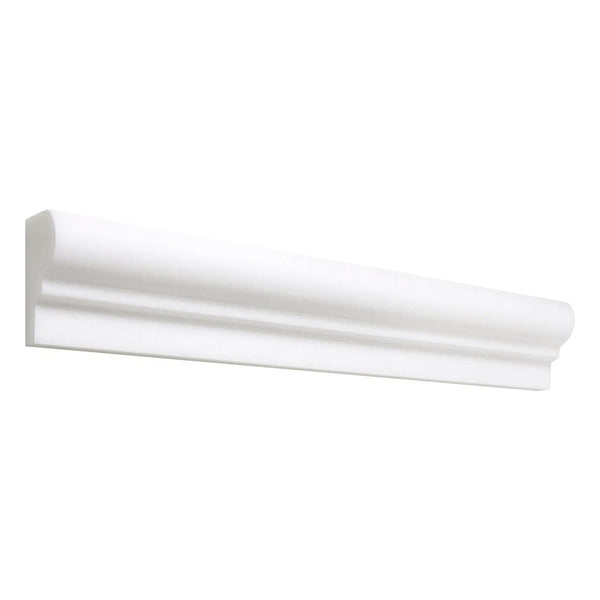 Thassos White 2X12 OG-1 (Single-Step Chair Rail Trim) Marble Polished-Honed