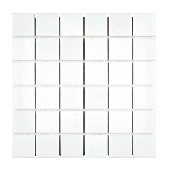 Thassos White 2X2 Mosaic Marble Polished-Honed