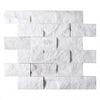 Thassos White 2X4 Brick Mosaic Marble Split-Faced