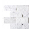 Thassos White 2X4 Brick Mosaic Marble Split-Faced