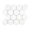 Thassos White 3" Hexagon Mosaic Marble Polished-Honed