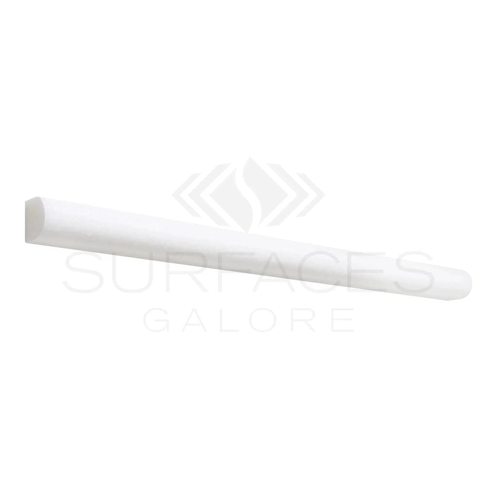 Thassos White 3/4X12 Bullnose Liner Marble Polished-Honed