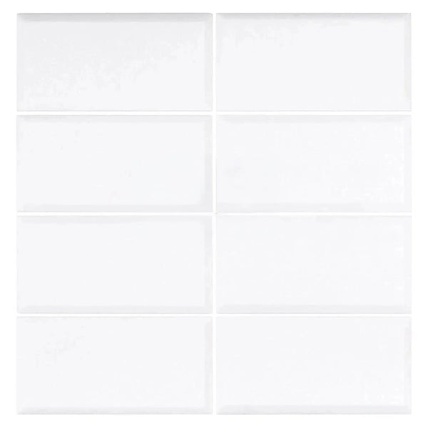 Thassos White 3X6 Deep-Beveled Marble Polished-Honed