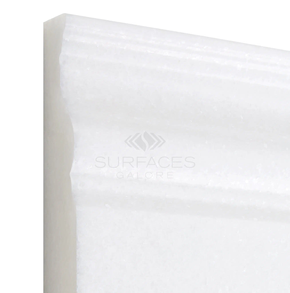 Thassos White 4 3/4X12 Baseboard Trim Marble Polished-Honed