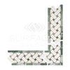 Thassos White 4 3/4X12 Basketweave Border (w/ Ming-Green) Marble Polished-Honed