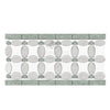 Thassos White 5 3/4X11 1/4 Florida Flower Border (Thassos+White Carrara(Oval)+Ming-Green(Dots) Marble Polished-Honed