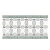 Thassos White 5 3/4X11 1/4 Florida Flower Border (Thassos+White Carrara(Oval)+Ming-Green(Dots) Marble Polished-Honed